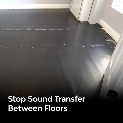 Pro Grade Top Tier Heavy Duty Four Layer Sound Dampening Foam Roll For Hardwood Floors Blocks Impact Noise And Reduces Room Echo No Sweat Chill Vibes Upgrade installed on flooring.