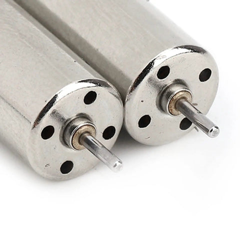 2 Pack Mini Micro Coreless 8520 Motors 8.5x20mm 3 To 5V 0.15A For Quadcopter Drones DIY RC Electric Motors With Beefy Power Ultra Lightweight 5g Each Strong Output And Great Heat Dissipation For Cooler Longer Flights close-up view