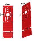 Dead Nuts Straight Track Saw Square Plus Rock Solid Ninety Degree Guide Rail Alignment Jig, front and back view, rustproof aluminum.