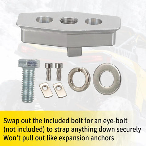 Four Pack ATV And UTV Anchor Tie Down Anchors Compatible With Can Am Sea Doo Ski Doo Convert Factory Holes Into Threaded Bolt Holes