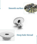 Two Pack Donkey Themed Cabinet Knobs Set With Stainless Steel And Aluminum Alloy Drawer Pulls, close-up smooth surface, thread view