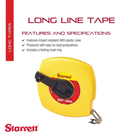 Retractable Imperial And Metric Long Tape Measure Built Tough In A Rugged ABS Case With Folding Hook