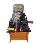 70 Ton 110V Electric Hydraulic Pump for Excavator Undercarriage Track Pin and Bushing Extraction, features pressure gauge.