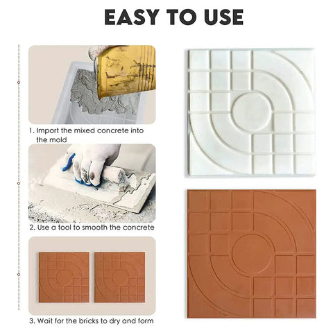 Maker Paving Mold Kit Large For Concrete Bricks Stones And Slabs Reusable Polypropylene Paver Mold showing use and results