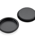 2 Pack Sliding Closet Door Finger Pulls Black Finish Just Snap In Installation No Nails Needed Fits Two And One Eighth Inch Holes Durable Stainless Steel Hardware For Closet Doors shown front and back