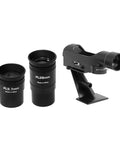 Components of 114mm Aperture Telescope With Slow Motion AZ Mount In Flat Black Finish Aurora Ii Reflector, including eyepieces