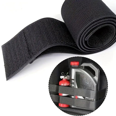 Heavy Duty Car Trunk Organizer Straps With Hook And Loop Tape for SUVs Sedans Vans and RVs, durable nylon webbing with stitching