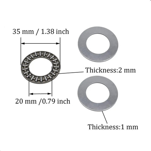 Front Wheel Bushing To Bearing Conversion Kit For Craftsman Lawn Tractors LT2000 And LGT2654 8 Piece Set With 35 mm bearing and washers