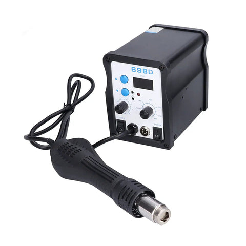 Pro Grade Digital Hot Air Rework Station 898D With Adjustable Temperature And Air Flow Brushless Fan Aluminum Alloy Body 750W Power