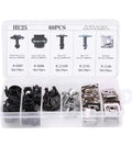 60 Piece Engine Undertray Clips Kit For Audi And VW in storage box, showing metal and plastic screws and bolts for car protection pan.