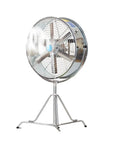 Battle Ready Industrial Floor Fan That Blows Hard With Massive Airflow And A Waterproof Motor Built For Wet Shops Workspaces And Outdoors with durable metal blades.