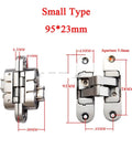 Slick Zinc Alloy 10 Pack 3D Adjustable Hidden Door Hinges Heavy Duty Invisible Folding Door Joints Seamless Concealed Hardware 95x23mm