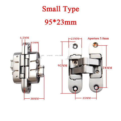 Kickass Pack Of Ten Heavy Duty Zinc Alloy Concealed Door Hinges With Smooth 3D Adjustment And Zero Slop Movement, 95x23mm size.