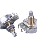 Two Pack Long Shaft A250K Potentiometer With Brass Shaft Audio Taper For Electric Guitar And Bass 6mm Shaft 8mm Thread Includes Nut And Washer