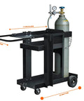 MIG Welder Cart With Table Top Cabinet And Gas Bottle Storage, Built To Haul Heavy Gear For Two Welders, Plasma Cutter Ready