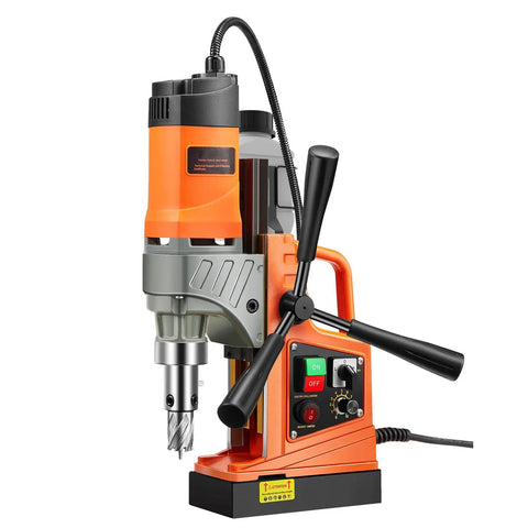 Top Shelf Heavy Duty Magnetic Drill Press With Gutsy 1450W Motor, smooth variable speed control, and electromagnetic base.