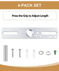4 Inch Ceiling Light Mounting Bracket Kit Four Pack Universal Lamp Crossbar Hardware Set with screws and nuts, silver plate