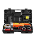Heavy Duty Boss Level 2300W Electric Pipe Threader With A Completely Enclosed Copper Motor in sturdy black case with dies.
