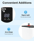 Under Sink Water Heater 1 76 Gallon Mini Tank Electric Unit features digital control, signal light, and arc-shaped design.