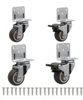 4 Pack Universal Swivel Casters Heavy Duty Furniture Wheels Castors Silent Trolley Wheels for easy installation on furniture