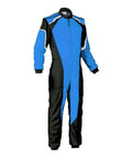 Lightweight Go Kart Racing Suit For Adults in blue and black, Breathable Motorsport Driving Gear For Men And Women, with ergonomic fit.