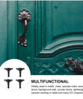 Four Pack Heavy Duty T Format Door Hinges Built Like A Tank For Shed Or Barn Gates Rock Solid Matte Finish displayed on a teal door.