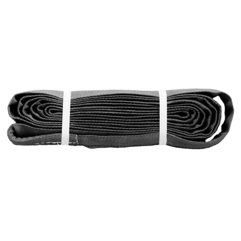 Folded black Slackline Round Sling 9 Feet For Secure Anchoring And Safe Setup No Fuss Easy Tree Wrap And Solid Structure Attachment
