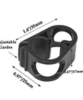 Close-up of black nylon flow control hose clamp, Six Pack Adjustable Plastic Tubing Clamps 0.236 To 0.472 Inch 6 To 12 mm