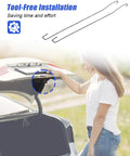 Woman using Honda Accord Beefed Up Trunk Lid Torsion Spring Kit With Clips 2 Pack Replacement for easy trunk opening, tool-free installation.