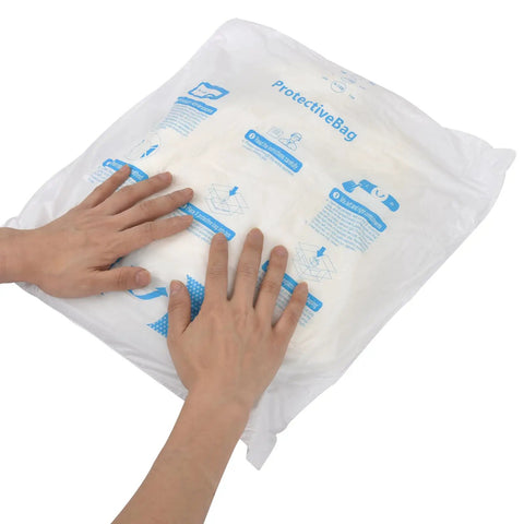 Hands shaping Expanding Foam Packaging For PCs And Odd Shaped Items, Shockproof Self Molding Packing Foam For Electronics, 14x16 Inch, 8 Pack.