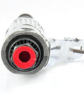 Tough As Nails Pneumatic Extended Engraver And Air Die Grinder Straight Shooter Tool front view with red nozzle and stainless steel build.