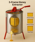 He3Man 3 Frame Beekeeping Drum Honey Extractor With Stand Manual Workhorse 304 Stainless Steel Drum Hand Crank inside view