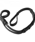 Adjustable Leather Crupper With Tail Strap For Horse Saddle, 26 Inch Tail To Buckle, Black, Durable leather design, overhead view