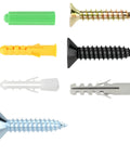 All In One 130 Piece Drywall Anchors And Screws Kit With 6 Common Sizes showing various colored anchors and screws.