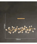 Dope Gold Alloy Pendant Lights For Modern Dining Rooms And Kitchen Islands, 150cm, artistic design with crystals, stylish ceiling fixture.