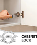 Hand using screwdriver on cabinet lock with Heavy Duty Stainless Steel Toggle Latch Clamps With Mounting Screws 6 Pack.
