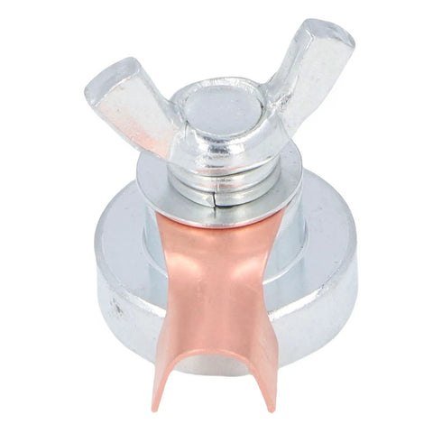 Rock Solid Magnetic Welding Ground Clamp For Metalwork Projects Big Grip Steel Hog with copper and silver components, showcasing unique design.