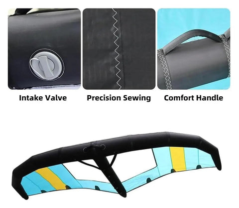 Inflatable Wing Foil For Wing Foil Kitesurfing Handheld Inflatable Surf Wing Kitesurfing Inflatable Foil Kite Wind Wings For Adult Beginners Water Sports Durable Waterproof Wear Resistant Easy Inflate Design with intake valve, precision sewing, and comfort handle