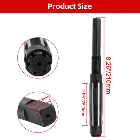 Dimensions of Adjustable Hand Reamer With Square End For Precise Hole Sizing 23-26mm And 29-32mm Range showing length and width