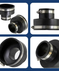 No Fuss Flexible Reducing Coupling 4 To 2 Inch Black Dwv Pipe Connector Leak Proof Rubber Joint for plumbing and drainage.