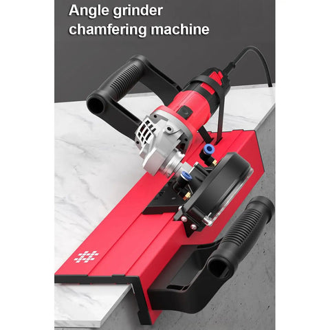 No Sweat Electric Tile Chamfering Machine Cuts Quick Forty Five Degree Bevels On Ceramic Marble And Wood, red angle grinder chamfering tool.