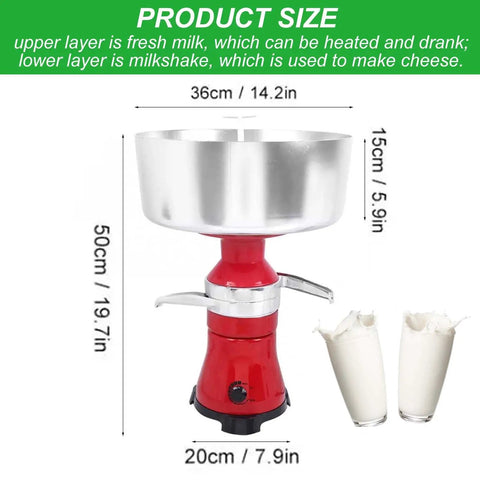 High Speed Milk Centrifugal Separator For Commercial Use, 10,500 RPM Skim Milk To 0.03% Fat, 100 Liters Per Hour Capacity