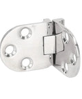 Close-up of 4 Pack 316 Stainless Steel Marine Door Hinges with mounting holes for yacht, boat, RV, and home cabinets, heavy duty hardware.