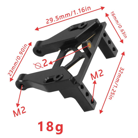 Brass Servo Mount Upgrade For Redcat Ascent-18 1/18 RC Crawler Series Including Apex And Scout II with detailed measurements