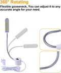 30 LED Sewing Machine Light With Flexible Gooseneck And Magnetic Mount showing three adjustable lights on flexible necks.