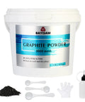 Ultra Fine Graphite Powder 3000 Mesh Dry Lubricant for precision parts with application tools and accessories visible.