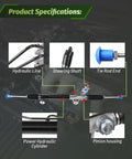 Hydraulic Power Steering Rack And Pinion Assembly For 2WD Front Steering Replacement For 1999 2006 Chevrolet Silverado 1500 And 1999 2006 GMC Sierra 1500 2WD showing specifications like hydraulic line and tie rod end.