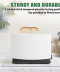 Toaster on Tempered Glass Cutting Boards Set For Kitchen Counters 2 Pack 16x12 And 12x8 Inches Non Slip Grippy Bottom