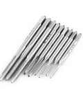 Check Out This Slick 30-Piece High Speed Steel Tap And Die Set That Makes Thread Repair A Breeze With Essential Wrench Accessories For Perfect Internal And External Cuts In Any Workshop Situation. 30-piece HSS taps on white background