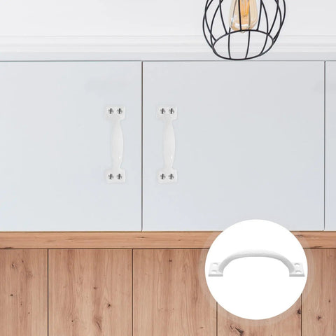White cabinet with Vintage Iron Porch Door Handle And Cabinet Pull With Screws For Dresser Drawers And Doors Easy To Install